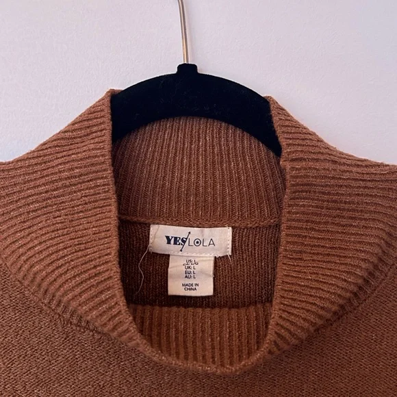 Mocha Brown Mockneck Sweater - Picture 3 of 4